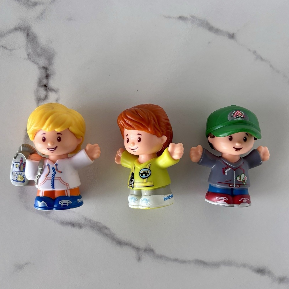 Fisher Price Little People Emily Bus Driver Eddie w/backpack Pizza Delivery Dvr